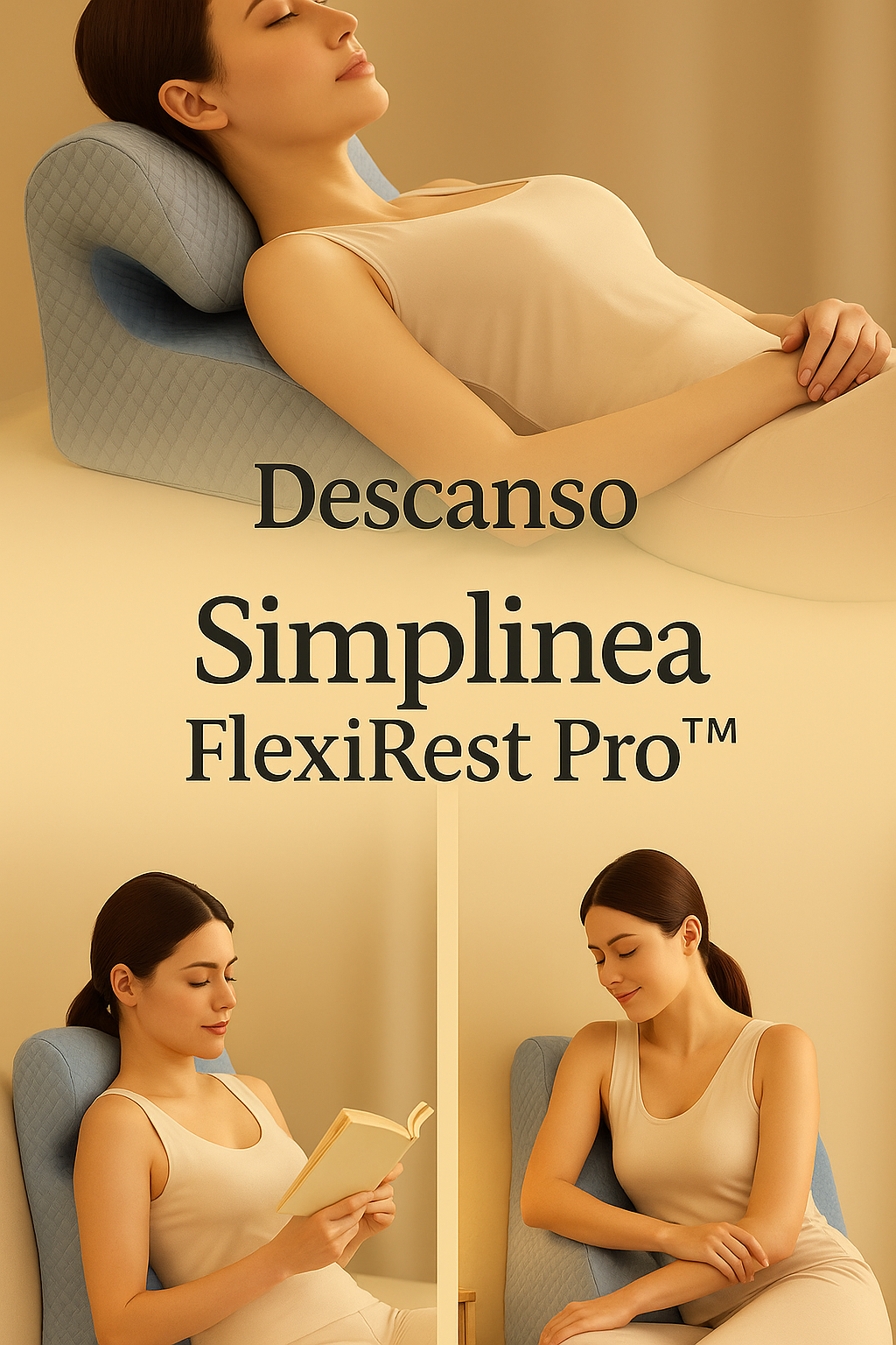 🏷️ Simplinea FlexiRest Pro™ – Almohada Ergonómica Multifuncional para Masaje, Descanso y Bienestar en Pareja